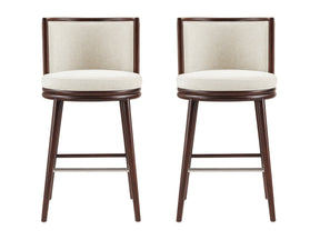 Evalyn Barstool in Cream (set of 2) by Manhattan Comfort at Eve Furniture