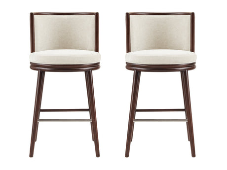 Evalyn Barstool in Cream (set of 2) by Manhattan Comfort at Eve Furniture
