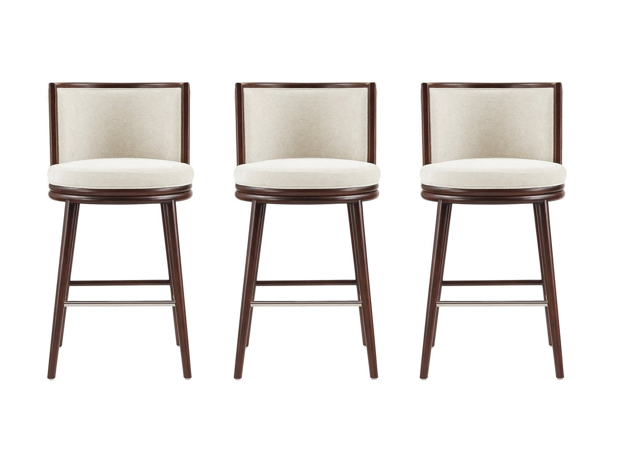 Evalyn Barstool in Cream (set of 3) by Manhattan Comfort at Eve Furniture