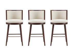 Evalyn Barstool in Cream (set of 3) by Manhattan Comfort at Eve Furniture