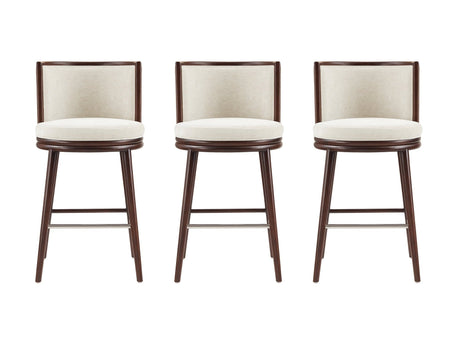 Evalyn Barstool in Cream (set of 3) by Manhattan Comfort at Eve Furniture