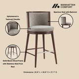 Evalyn Barstool in Dove (set of 3) by Manhattan Comfort at Eve Furniture