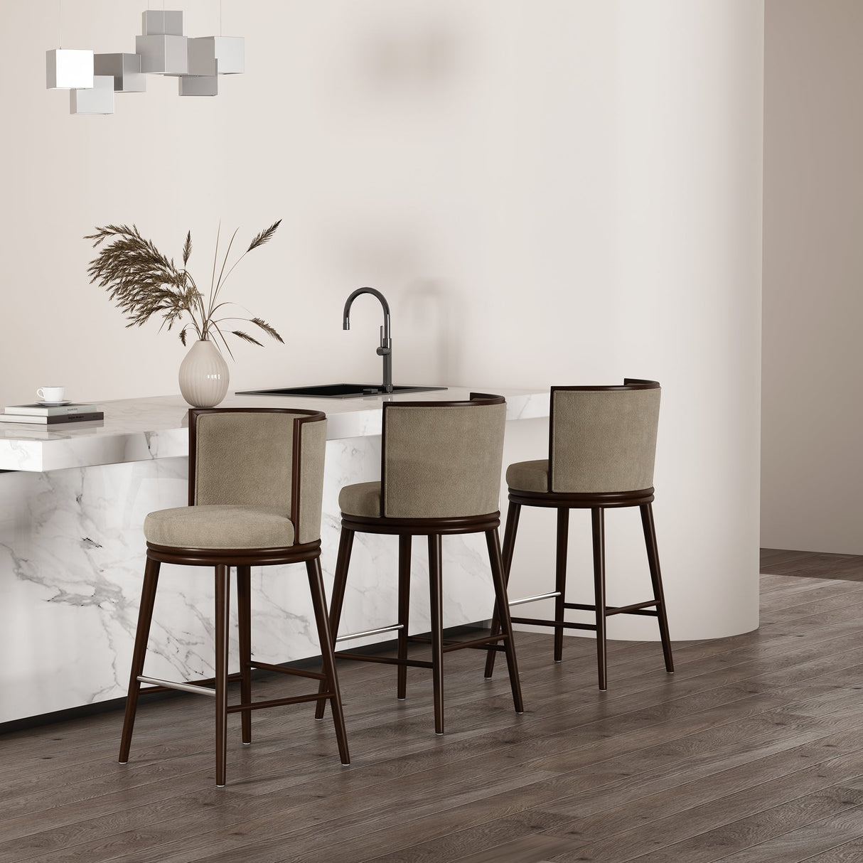 Evalyn Barstool in Natural by Manhattan Comfort at Eve Furniture