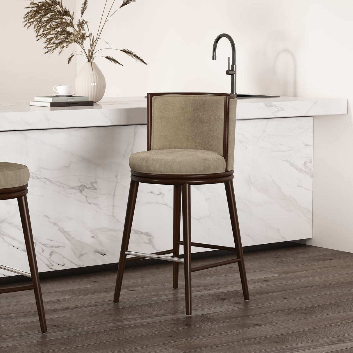 Evalyn Barstool in Natural by Manhattan Comfort at Eve Furniture
