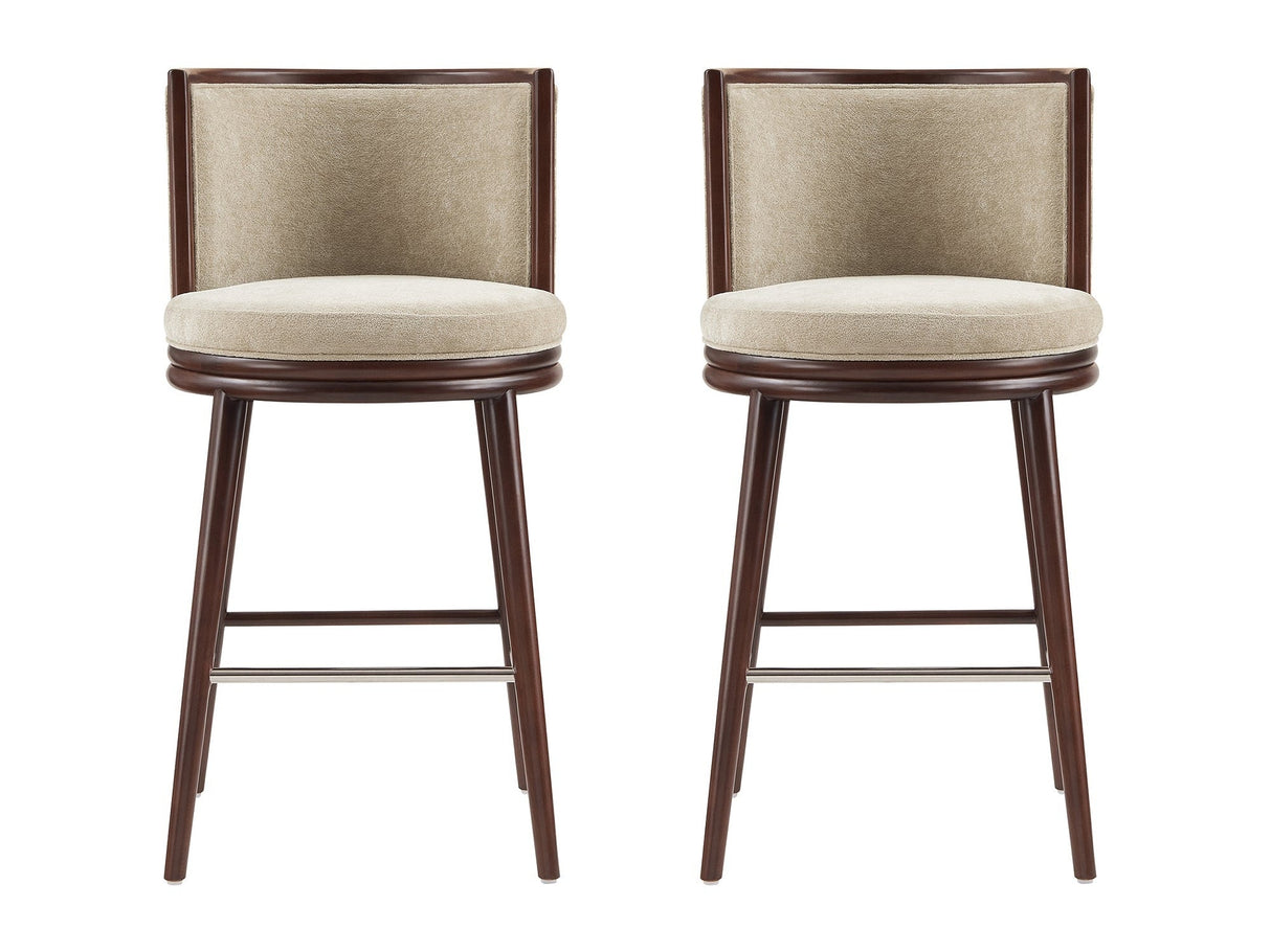 Evalyn Barstool in Natural (set of 2) by Manhattan Comfort at Eve Furniture