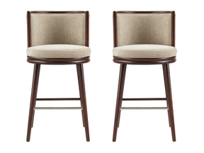 Evalyn Barstool in Natural (set of 2) by Manhattan Comfort at Eve Furniture