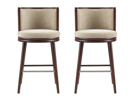Evalyn Barstool in Natural (set of 2) by Manhattan Comfort at Eve Furniture