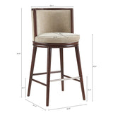Evalyn Barstool in Natural (set of 3) by Manhattan Comfort at Eve Furniture