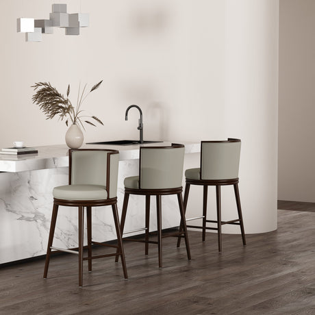 Evalyn Barstool in Stone by Manhattan Comfort at Eve Furniture