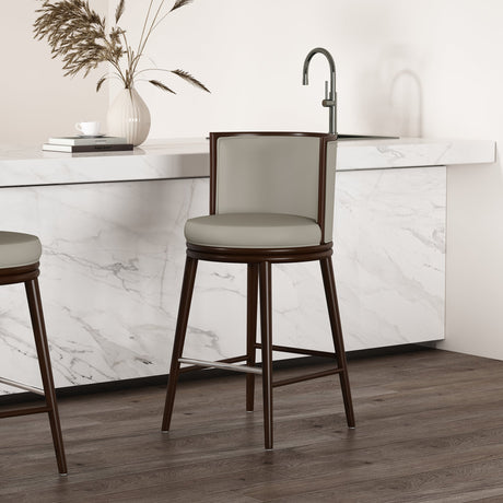 Evalyn Barstool in Stone by Manhattan Comfort at Eve Furniture