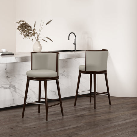 Evalyn Barstool in Stone (set of 2) by Manhattan Comfort at Eve Furniture