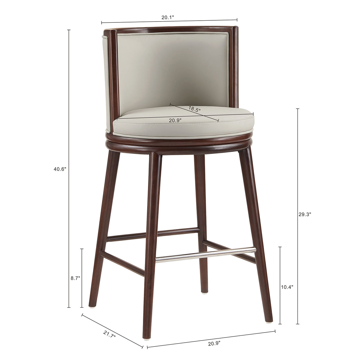 Evalyn Barstool in Stone (set of 2) by Manhattan Comfort at Eve Furniture