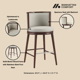 Evalyn Barstool in Stone (set of 2) by Manhattan Comfort at Eve Furniture