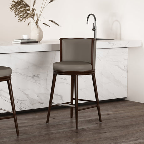 Evalyn Barstool in Taupe by Manhattan Comfort at Eve Furniture
