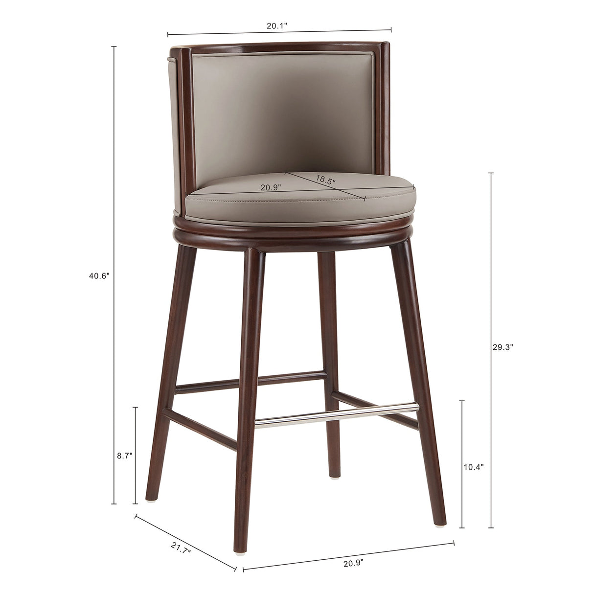 Evalyn Barstool in Taupe (set of 2) by Manhattan Comfort at Eve Furniture