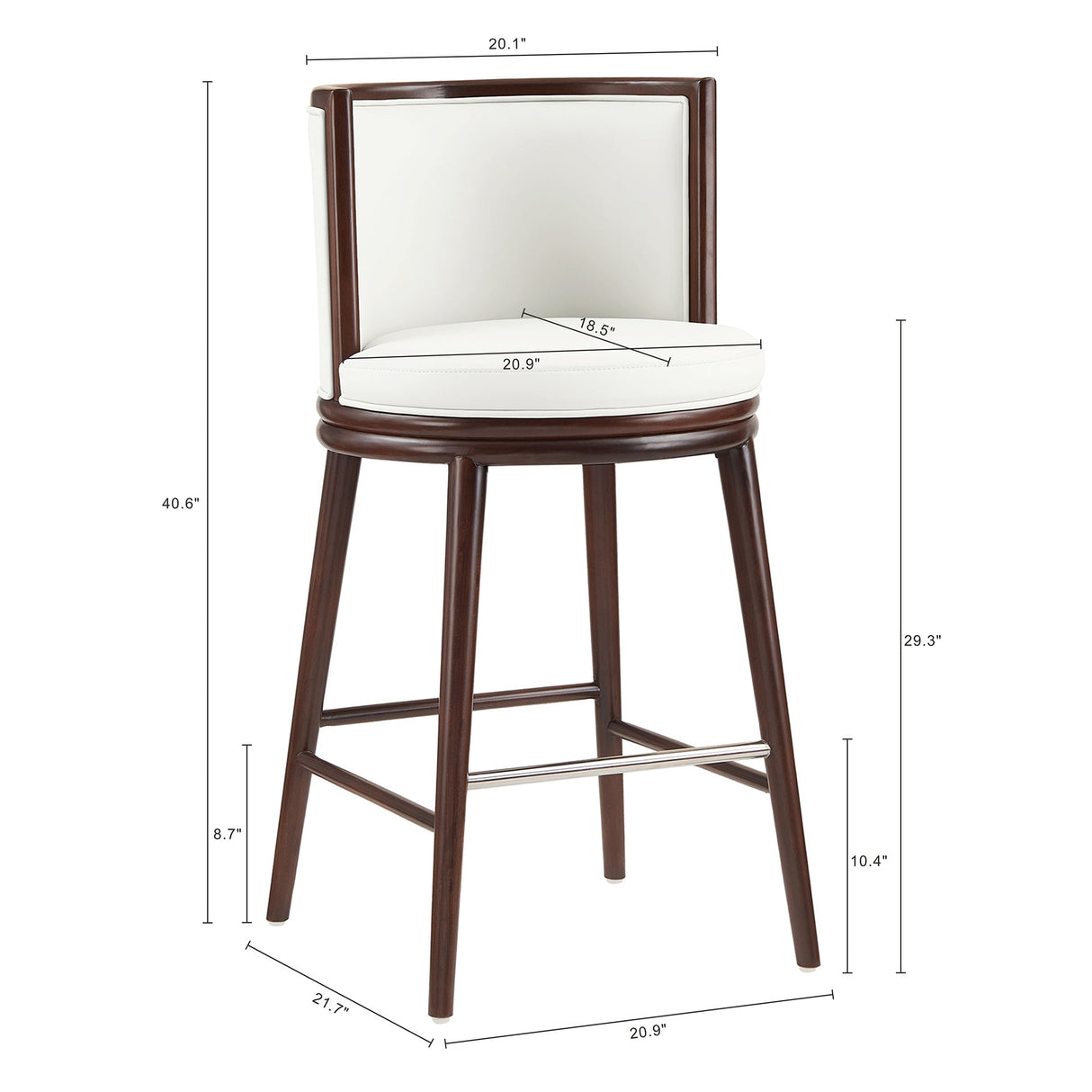 Evalyn Barstool in White by Manhattan Comfort at Eve Furniture