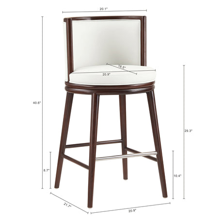 Evalyn Barstool in White by Manhattan Comfort at Eve Furniture