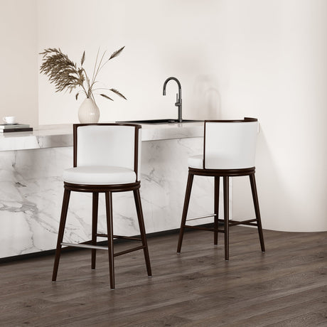 Evalyn Barstool in White (set of 2) by Manhattan Comfort at Eve Furniture