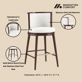 Evalyn Barstool in White (set of 2) by Manhattan Comfort at Eve Furniture