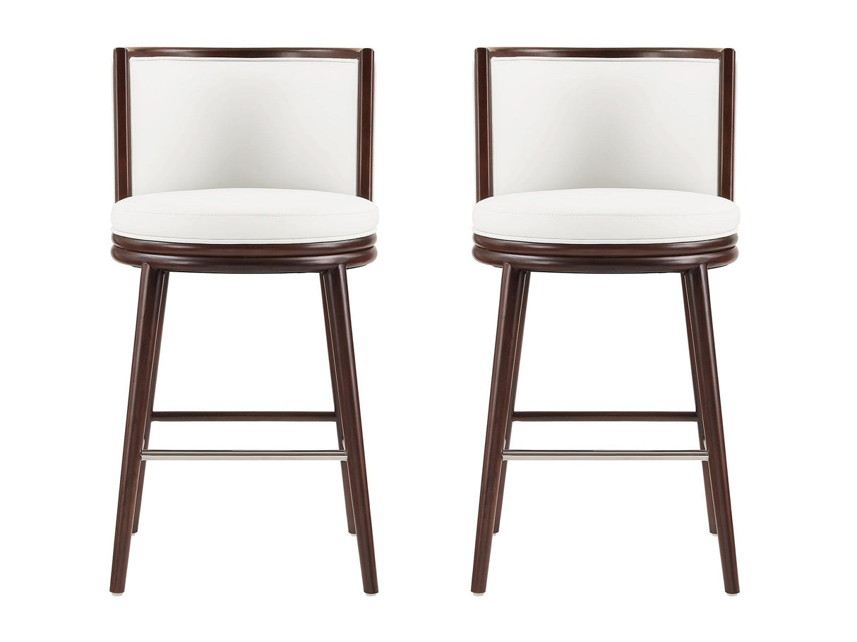 Evalyn Barstool in White (set of 2) by Manhattan Comfort at Eve Furniture