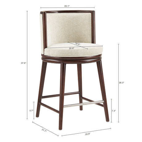 Evalyn Counter Stool in Cream by Manhattan Comfort at Eve Furniture