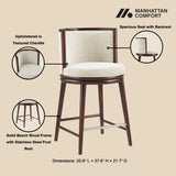 Evalyn Counter Stool in Cream (set of 2) by Manhattan Comfort at Eve Furniture
