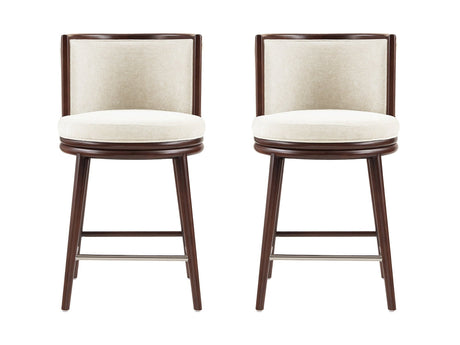 Evalyn Counter Stool in Cream (set of 2) by Manhattan Comfort at Eve Furniture