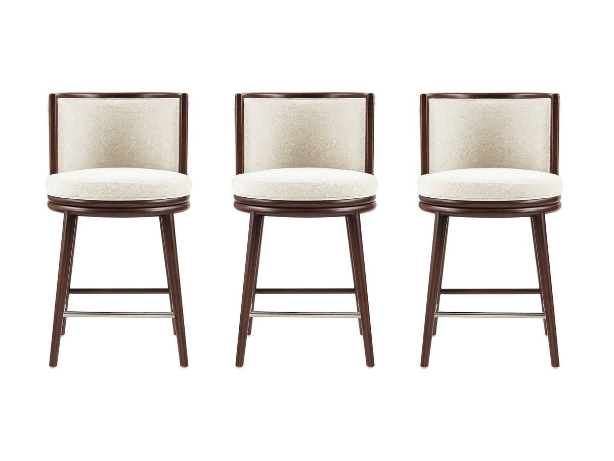 Evalyn Counter Stool in Cream (set of 3) by Manhattan Comfort at Eve Furniture