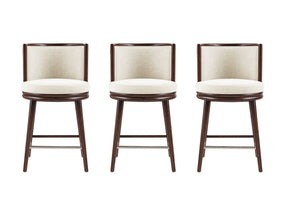 Evalyn Counter Stool in Cream (set of 3) by Manhattan Comfort at Eve Furniture
