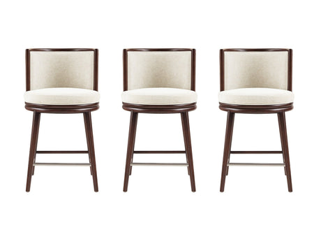 Evalyn Counter Stool in Cream (set of 3) by Manhattan Comfort at Eve Furniture