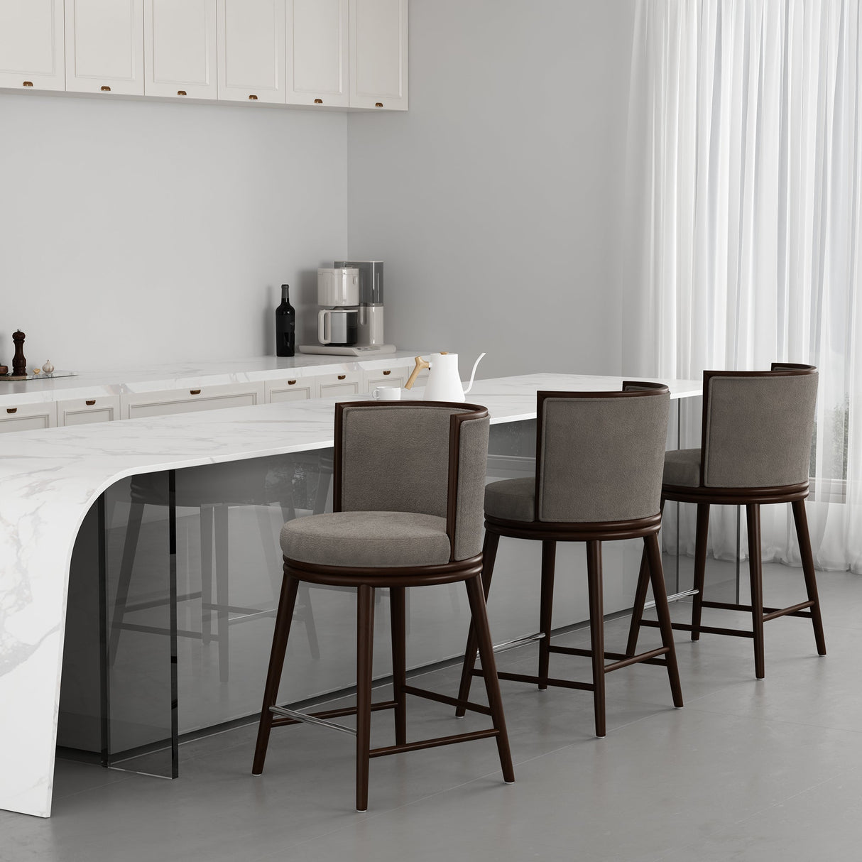 Evalyn Counter Stool in Dove (set of 3) by Manhattan Comfort at Eve Furniture