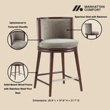 Evalyn Counter Stool in Dove (set of 3) by Manhattan Comfort at Eve Furniture
