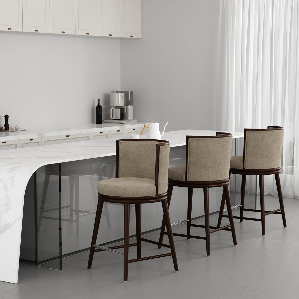 Evalyn Counter Stool in Natural by Manhattan Comfort at Eve Furniture