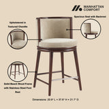Evalyn Counter Stool in Natural by Manhattan Comfort at Eve Furniture