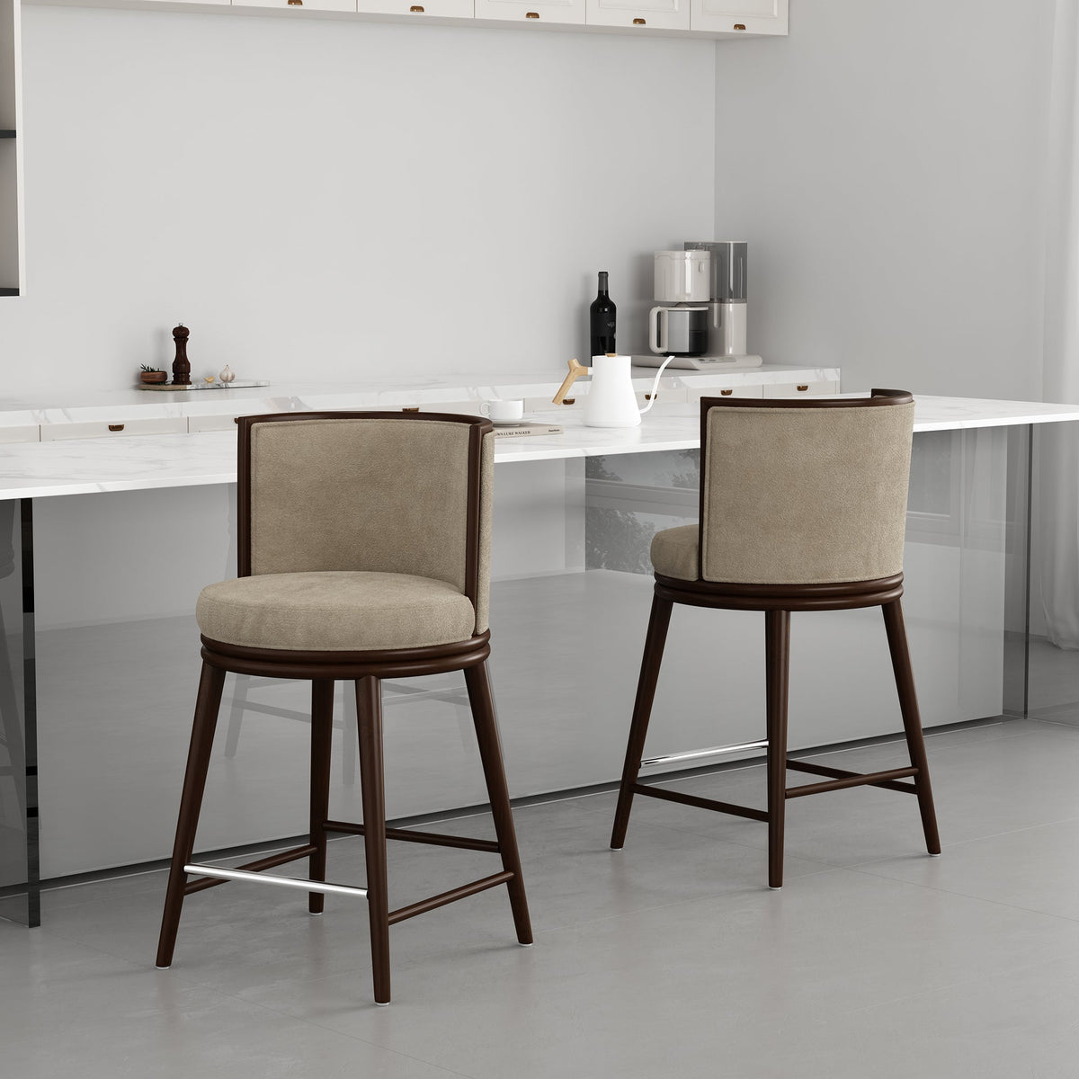 Evalyn Counter Stool in Natural (set of 2) by Manhattan Comfort at Eve Furniture