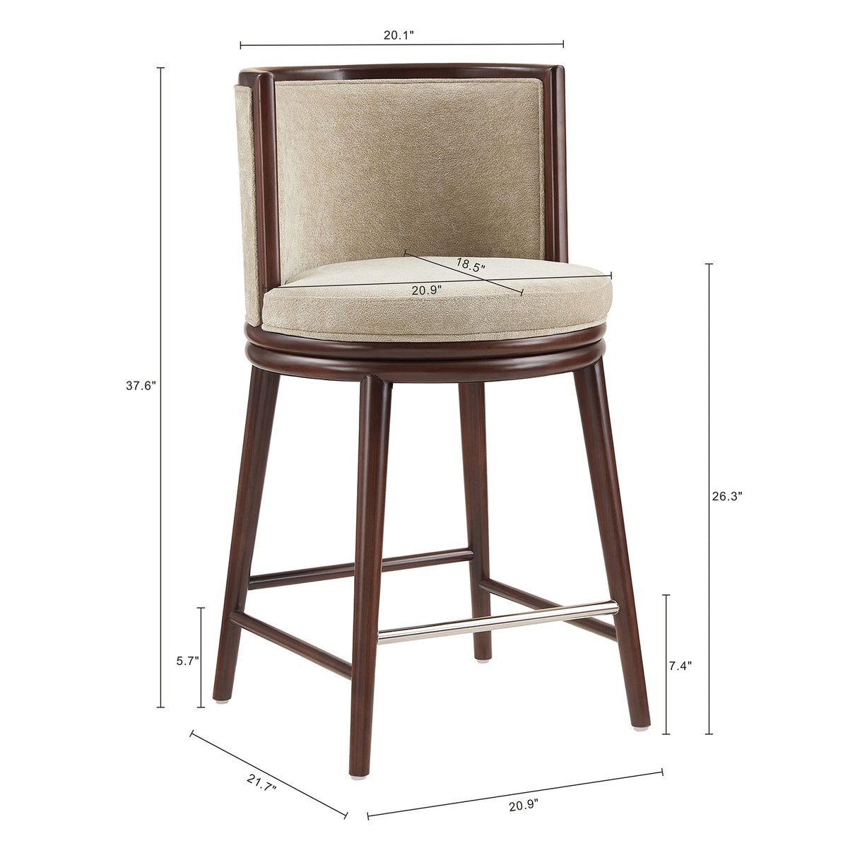 Evalyn Counter Stool in Natural (set of 2) by Manhattan Comfort at Eve Furniture