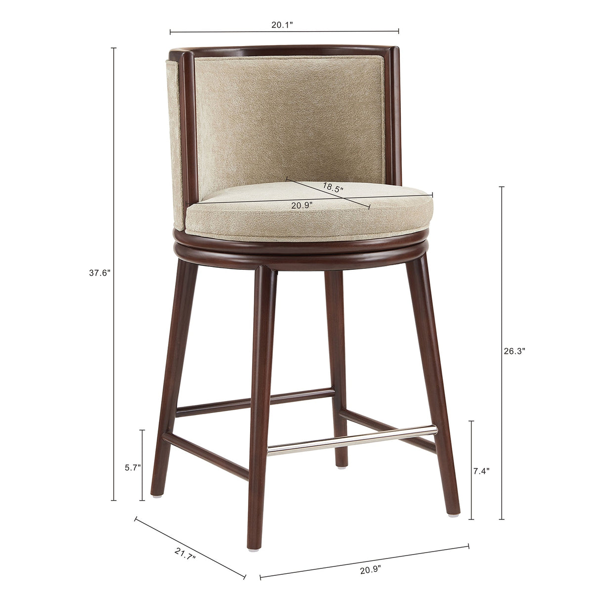Evalyn Counter Stool in Natural (set of 3) by Manhattan Comfort at Eve Furniture