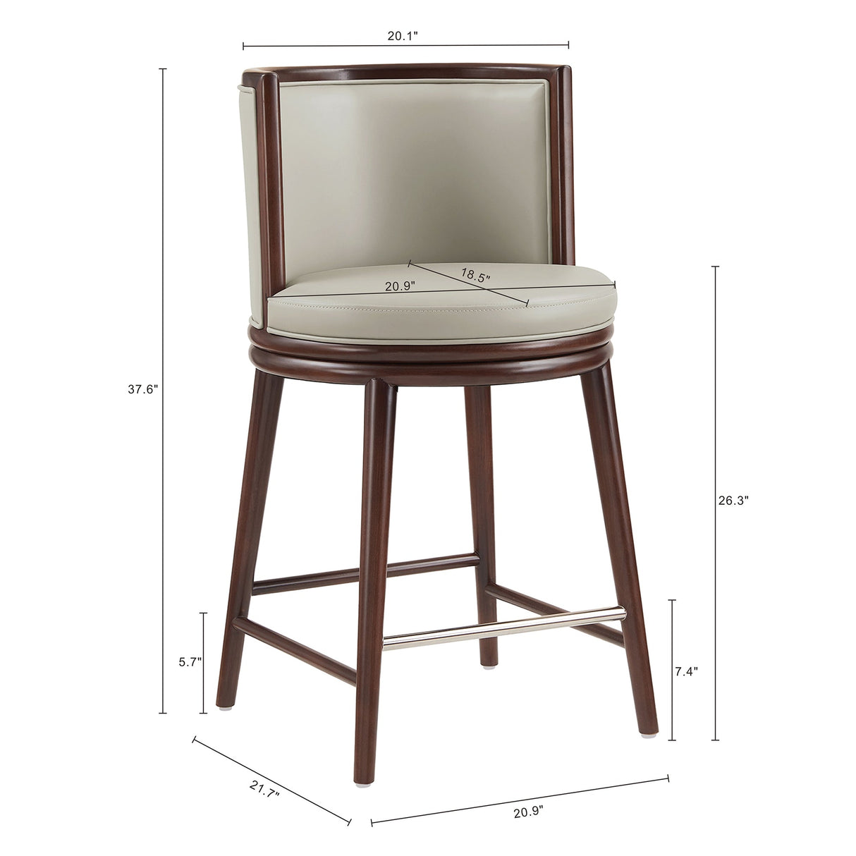 Evalyn Counter Stool in Stone (set of 2) by Manhattan Comfort at Eve Furniture