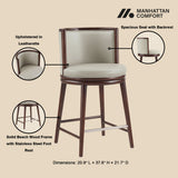 Evalyn Counter Stool in Stone (set of 3) by Manhattan Comfort at Eve Furniture