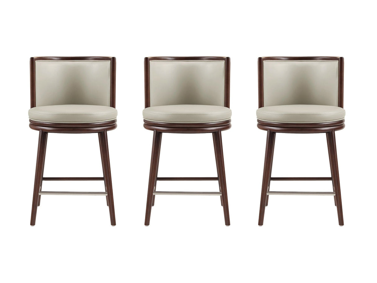Evalyn Counter Stool in Stone (set of 3) by Manhattan Comfort at Eve Furniture