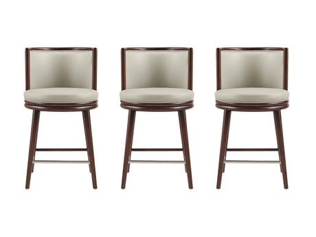Evalyn Counter Stool in Stone (set of 3) by Manhattan Comfort at Eve Furniture