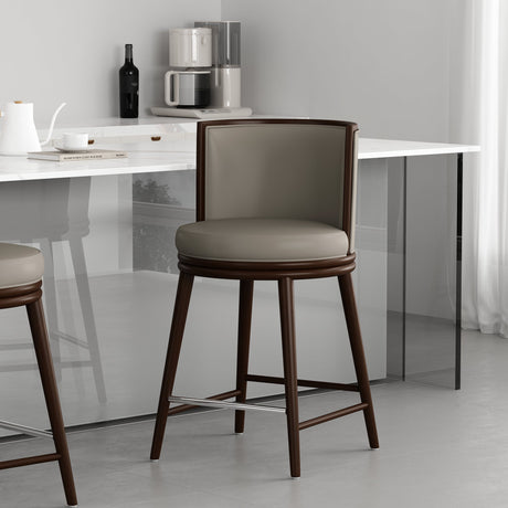 Evalyn Counter Stool in Taupe by Manhattan Comfort at Eve Furniture