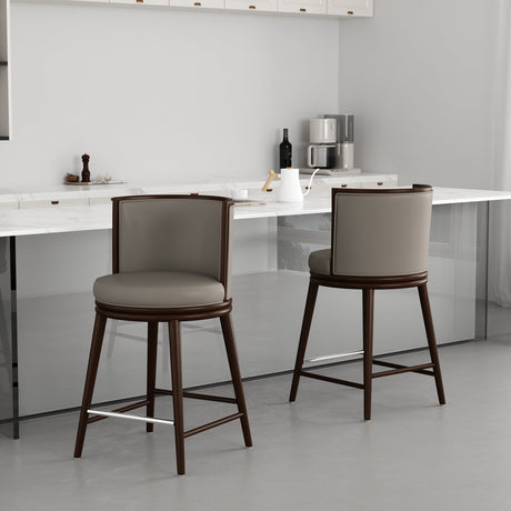 Evalyn Counter Stool in Taupe (set of 2) by Manhattan Comfort at Eve Furniture