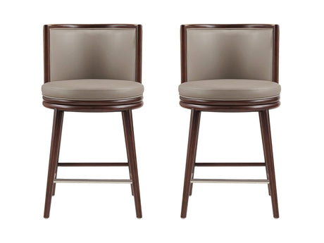 Evalyn Counter Stool in Taupe (set of 2) by Manhattan Comfort at Eve Furniture