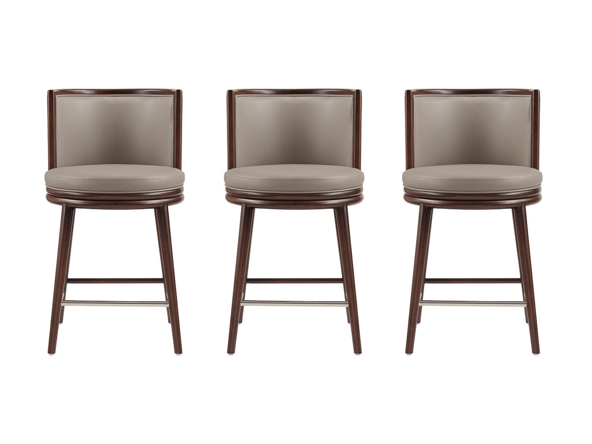Evalyn Counter Stool in Taupe (set of 3) by Manhattan Comfort at Eve Furniture