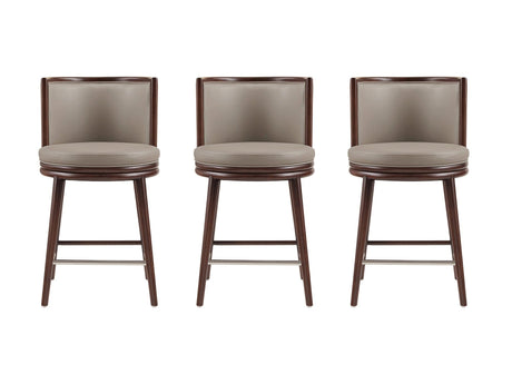 Evalyn Counter Stool in Taupe (set of 3) by Manhattan Comfort at Eve Furniture