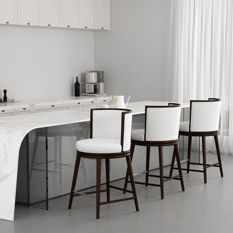 Evalyn Counter Stool in White by Manhattan Comfort at Eve Furniture