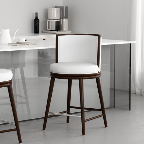 Evalyn Counter Stool in White by Manhattan Comfort at Eve Furniture
