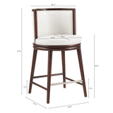 Evalyn Counter Stool in White by Manhattan Comfort at Eve Furniture