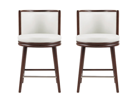 Evalyn Counter Stool in White (set of 2) by Manhattan Comfort at Eve Furniture